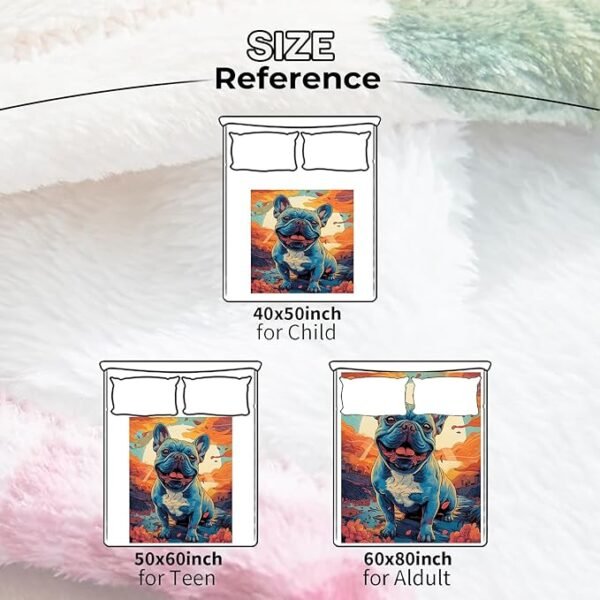 ⁦French Bulldog Delight Blanket for Boys Girls Adults⁩ – תמונה ⁦2⁩